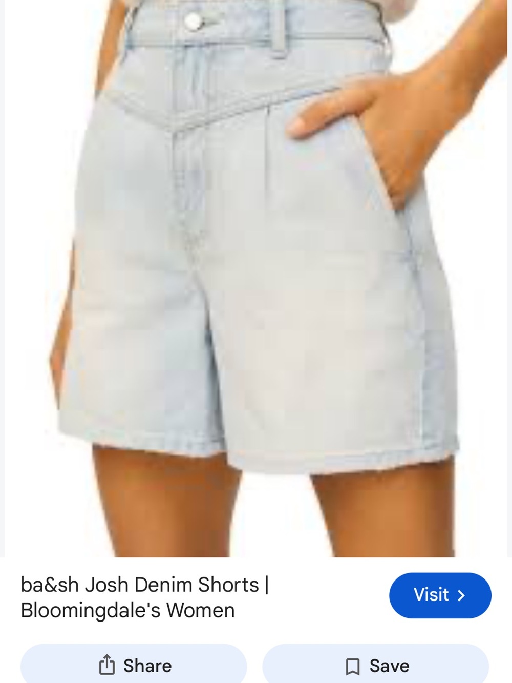 ba&sh Light Blue High-Rise Denim Shorts